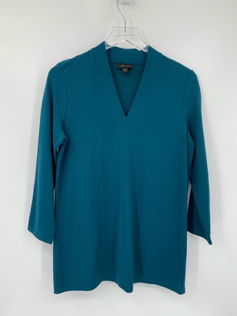 J Jill Wearever jersey knit tunic top shirt blouse stretch teal new S TALL LONG